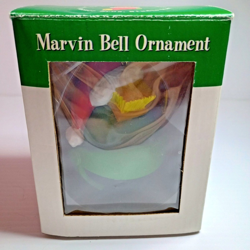 Rare‎ VTG 1997 Warner Bros. Studio Store Marvin The Martian Bell Ornament W/ Box